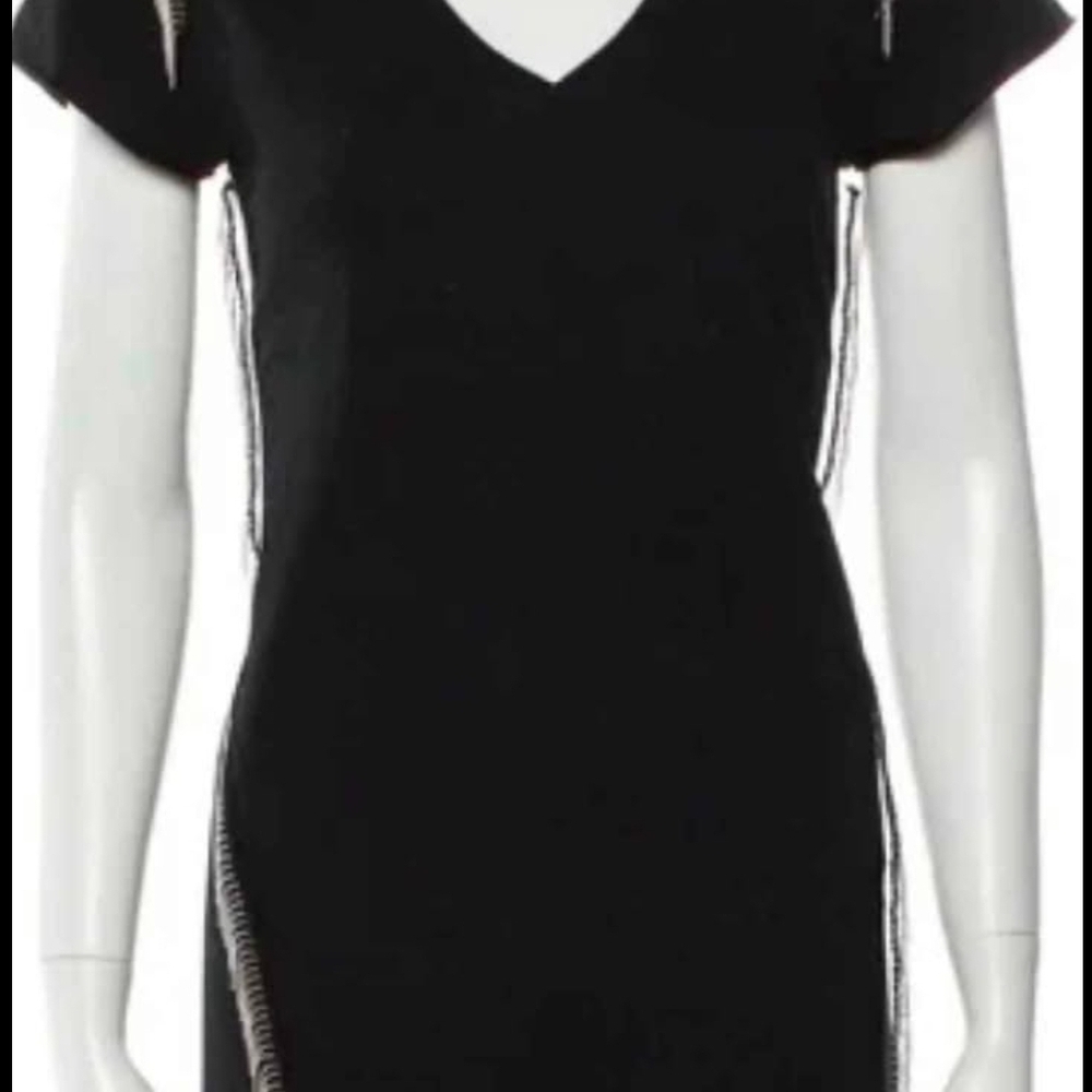 All Saints Black Mini Dress with Silver Accents - Picture 2 of 8